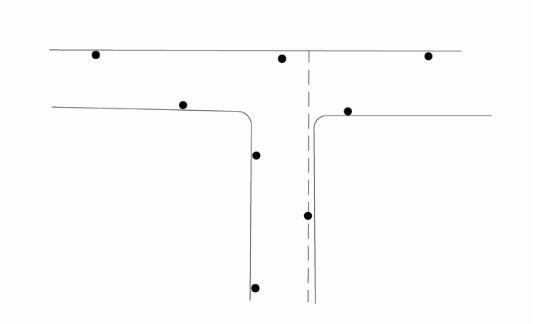 T型交叉路口91视频直播APP下载和灯具设置示意图