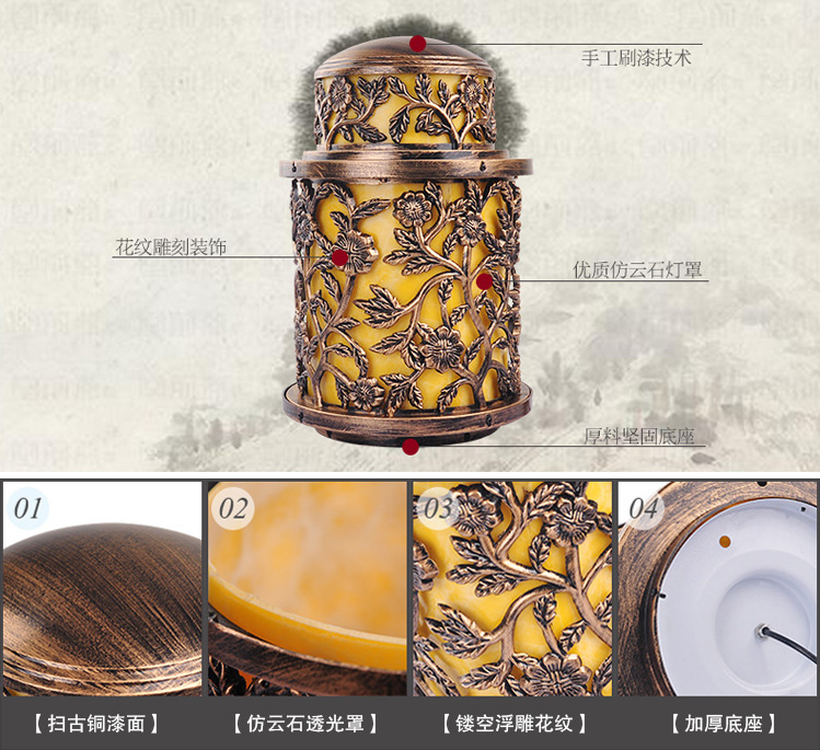 东莞91视频首页照明(QDZTD-007)欧式仿古铸铝柱头灯细节展示图片