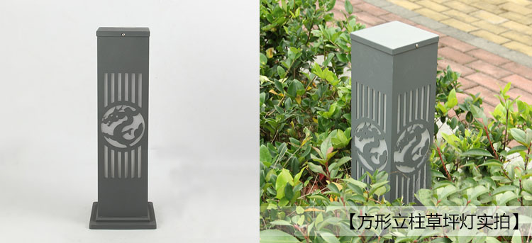 东莞91视频首页照明(QDCPD-003)60cm中式方形立柱LED草坪灯实物图片