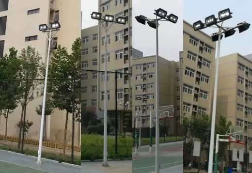 东莞91视频首页照明户外篮球场照明灯具LED投光灯+立杆实景图片
