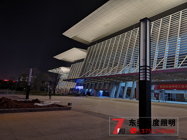 东莞市民服务中心中心广场方形91视频成人官网柱安装效果图片
