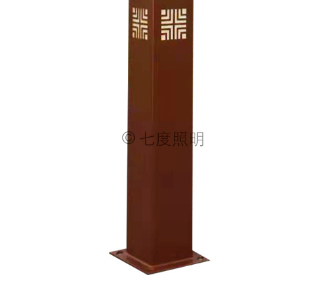 (QDJGDZ-032)3.5米LED小区公园方形中式91视频成人官网柱底座法兰细节展示